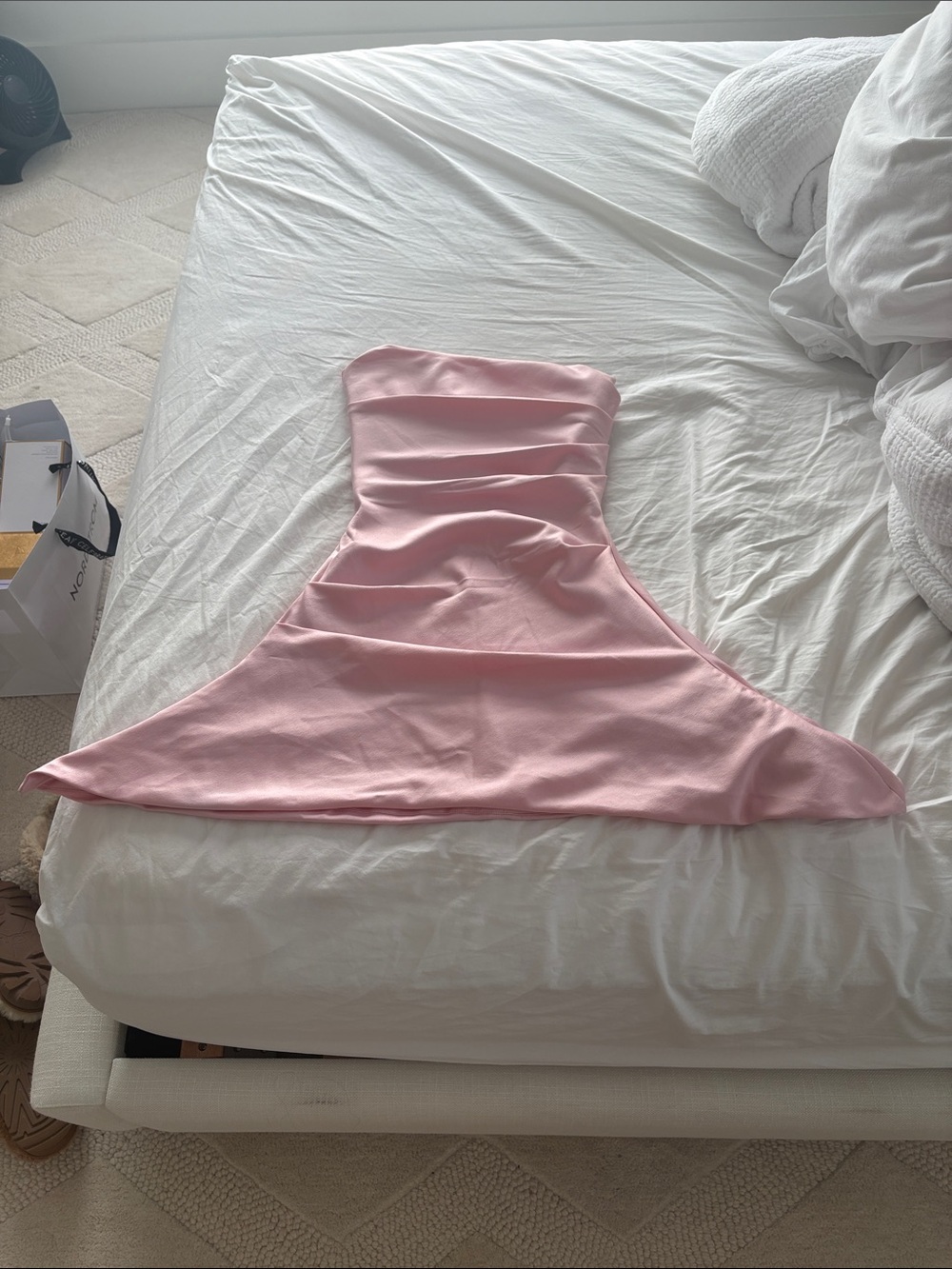 House of CB Strapless Pink Mermaid Satin Dress